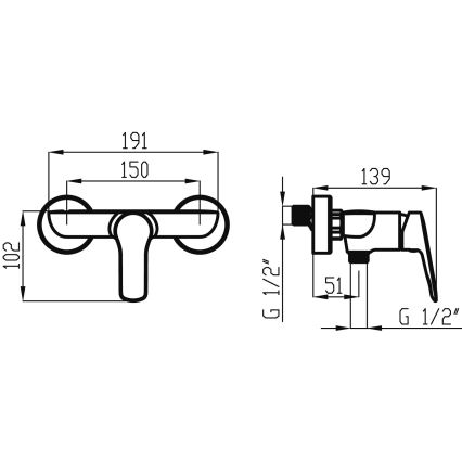 Novaservis - Suihkuhana METALIA kiiltävä kromi