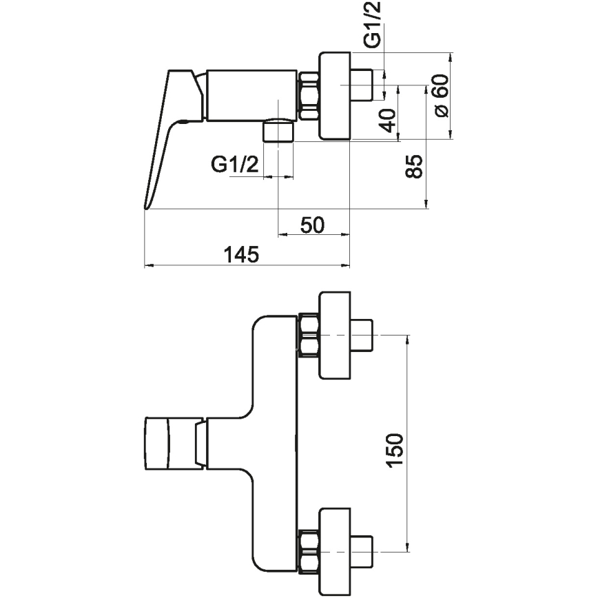 Novaservis - Suihkuhana NOBLESS EGO kiiltävä kromi