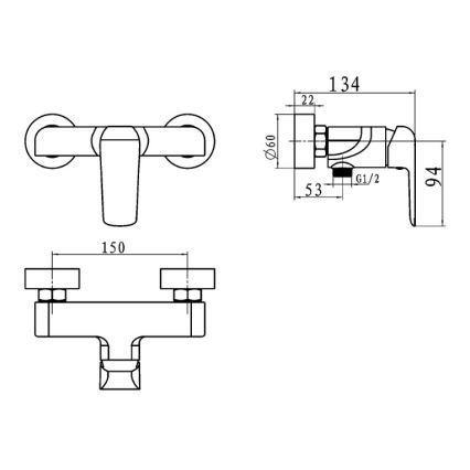 Novaservis - Suihkusekoitin NOBLESS TINA, kiiltävä kromi