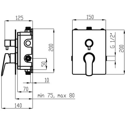 Novaservis - Suihkusetti piilotettu hana METALIA ECO kiiltävä kromi