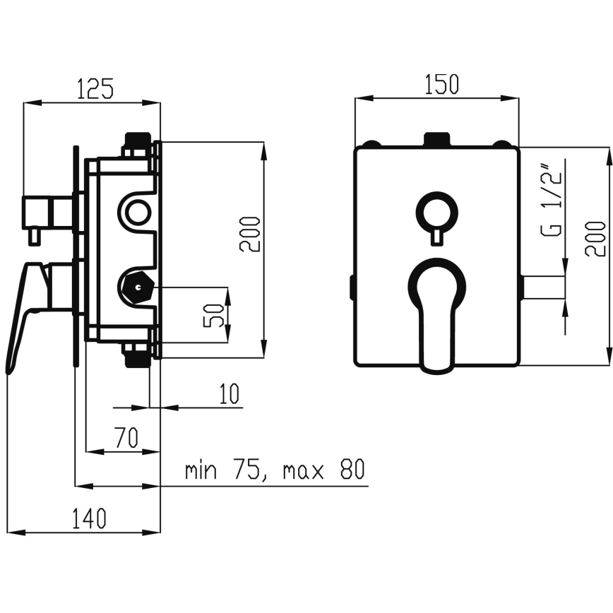 Novaservis - Suihkusetti piilotettu hana METALIA ECO kiiltävä kromi