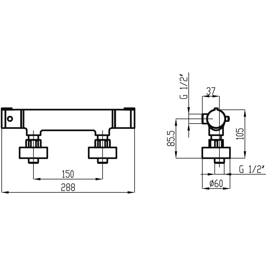 Novaservis - Termostaattinen suihkuhana METALIA kiiltävä kromi