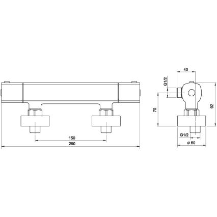 Novaservis - Termostaattinen suihkuhana METALIA kiiltävä kromi