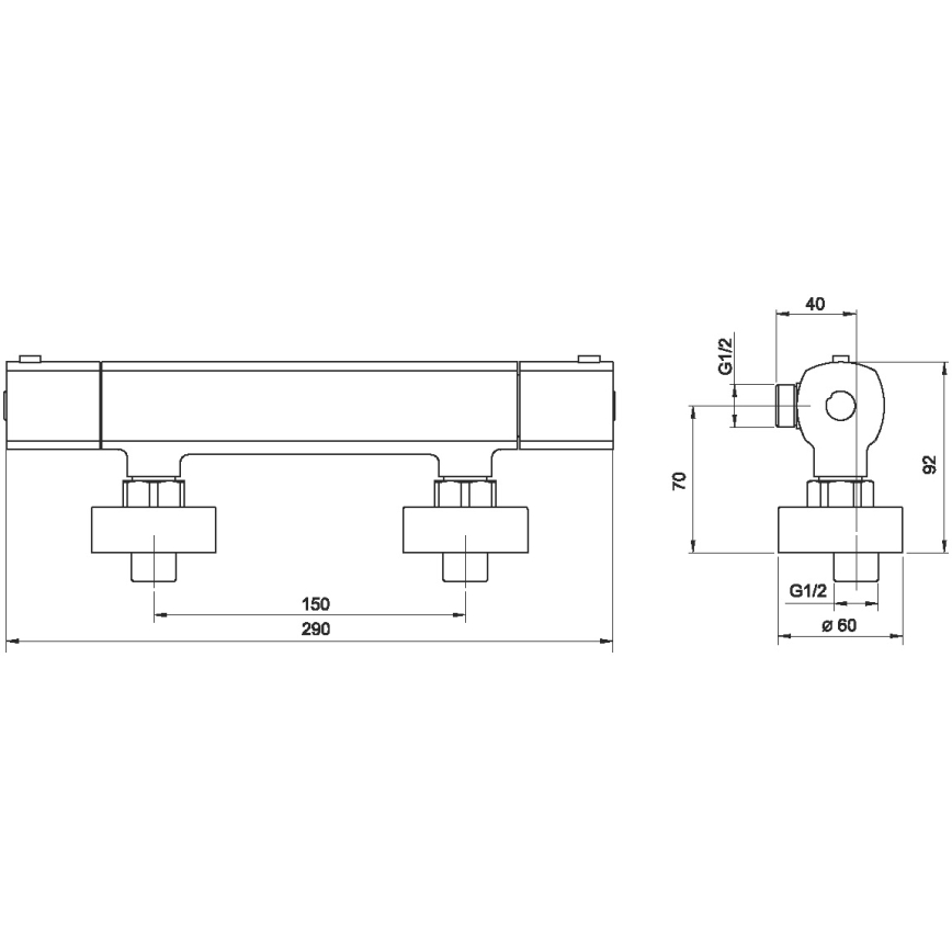 Novaservis - Termostaattinen suihkuhana METALIA kiiltävä kromi
