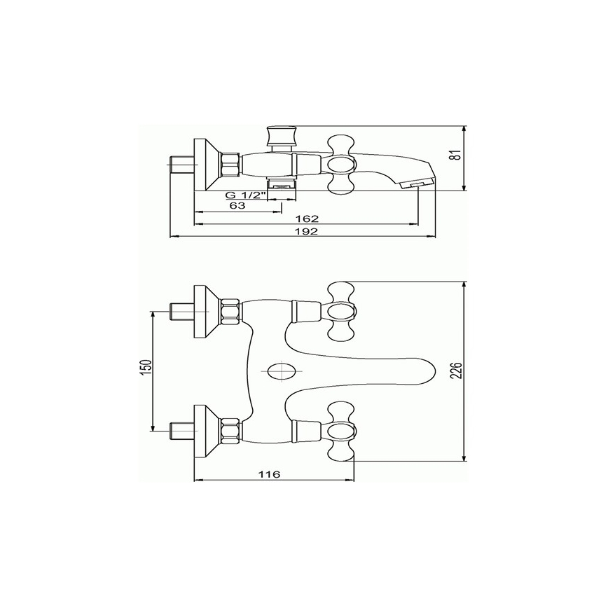 Novaservis - TITANIA RETRO ammehana, kiiltävä kromi