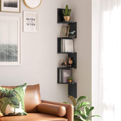 Nurkkaseinähylly SNAKE musta