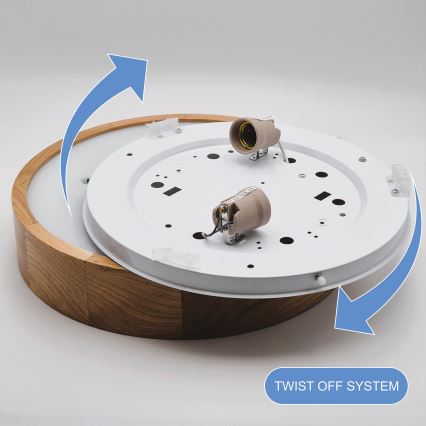 Kattovalaisin OAK 2xE27/60W/230V tammi ? 37,5 cm