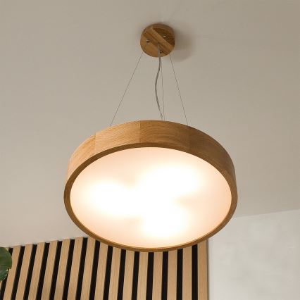 Kattovalaisin köydellä OAK 3xE27/60W/230V tammi ? 47,5 cm