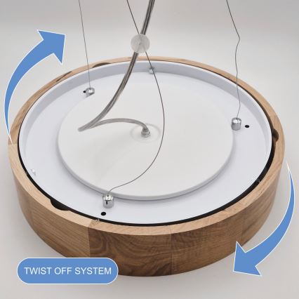 Kattovalaisin köydellä OAK 3xE27/60W/230V tammi ? 47,5 cm