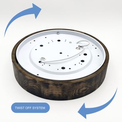 Kattovalaisin OAK SMOKY 2xE27/15W/230V ? 37,5 cm tammi/tummanruskea
