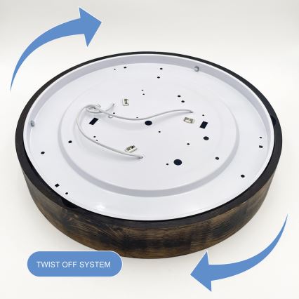 Kattovalaisin OAK SMOKY 3xE27/15W/230V ? 47,5 cm tammi/tummanruskea