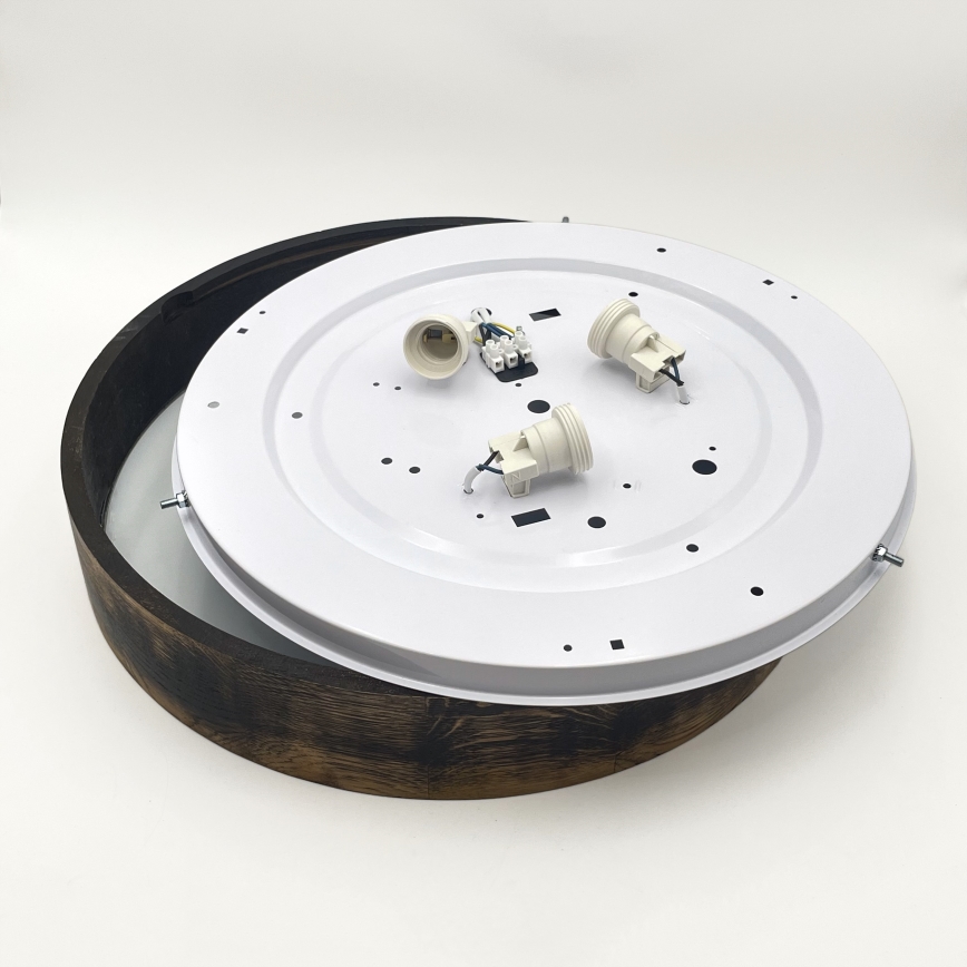 Kattovalaisin OAK SMOKY 3xE27/15W/230V ? 47,5 cm tammi/tummanruskea