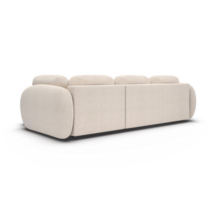 OLBIA L-mallinen oikeakätinen vuodesohva tilavalla säilytystilalla, beige