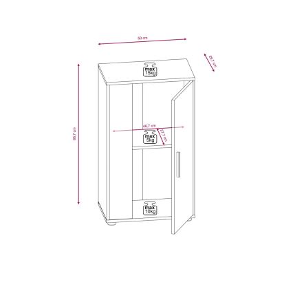 Olohuoneen kalusteseinä BRICK, sonoma-tammi/valkoinen