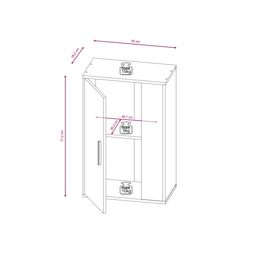 Olohuoneen kalusteseinä BRICK, sonoma-tammi/valkoinen