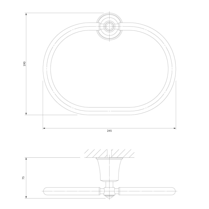 OMNIRES AL53230CR - Seinäpyyhepidike ART LINE kiiltävä kromi