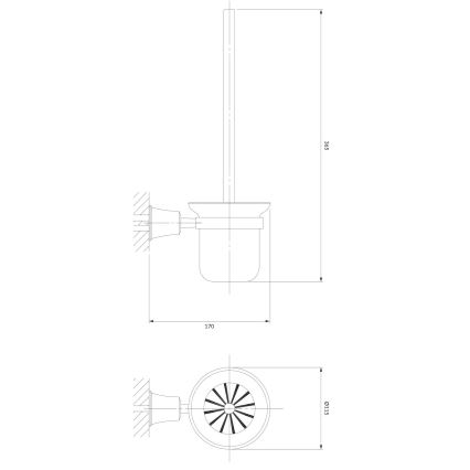 OMNIRES AL53620CR - Seinälle kiinnitettävä wc-harja ART LINE kiiltävä kromi