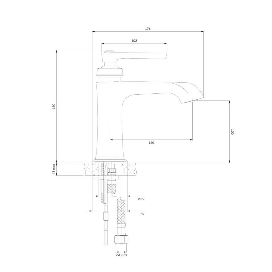OMNIRES AM5210CR - Altaan hana ARMANCE 18 cm kiiltävä kromi