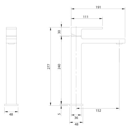 OMNIRES BA7812BL - Pesuallashana BARETTI 27,7 cm mattamusta