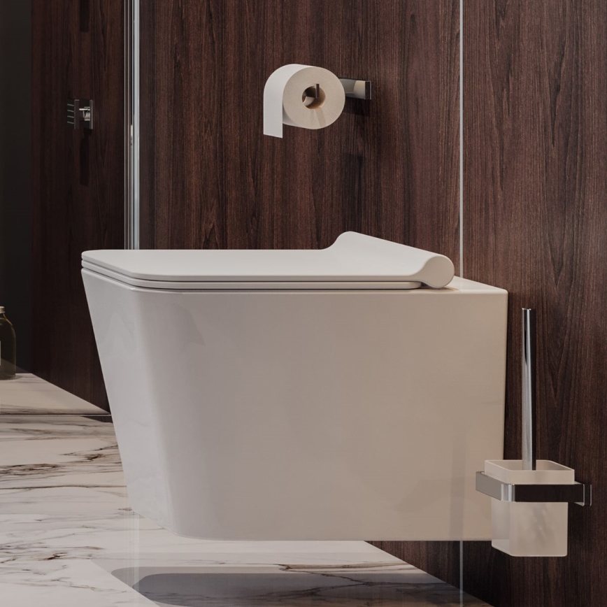 OMNIRES BOSTONDEBP - WC-istuin SoftClose BOSTON duroplast/kiiltävä valkoinen