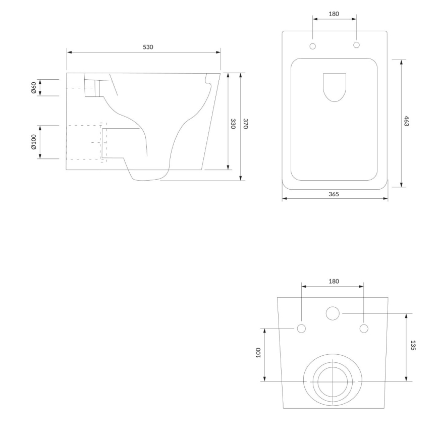 OMNIRES BOSTONMWBP - Seinään asennettava WC-istuin SoftClose-kannella BOSTON keraaminen/kiiltävä valkoinen
