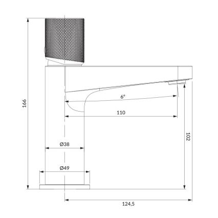 OMNIRES CT8010AT - Pesuallashana CONTOUR 16,6 cm harjattu antrasiitti