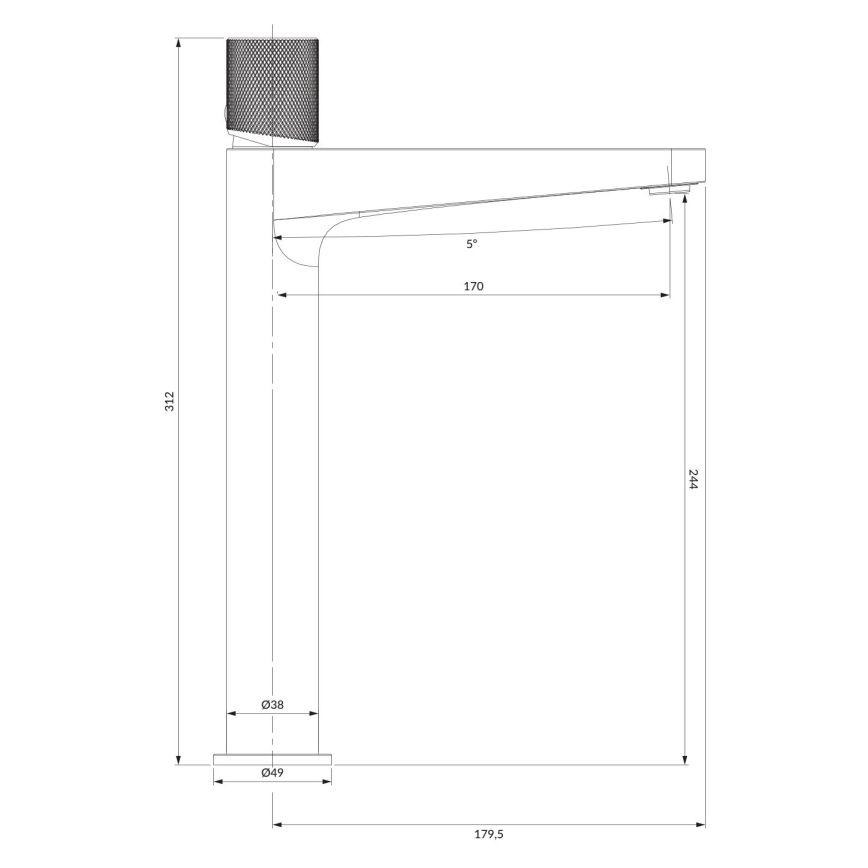 OMNIRES CT8012CPB - CONTOUR 31,2 cm pesuallashana, harjattu kupari