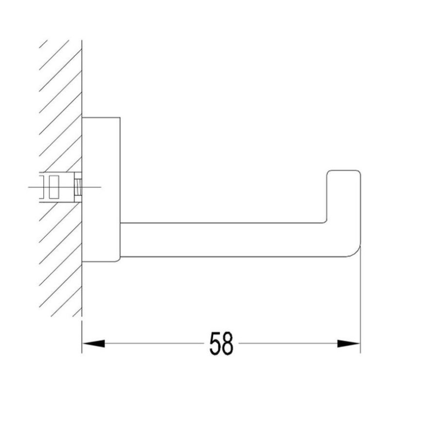 OMNIRES DA70110BL - Seinäkoukku DARLING semimatta musta