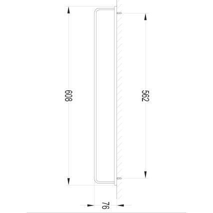 OMNIRES DA70216BL - Seinään kiinnitettävä DARLING-pyyhekoukku 61 cm, mattamusta