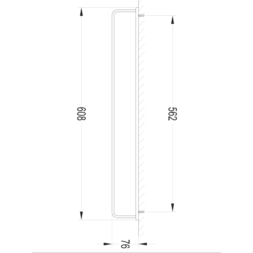 OMNIRES DA70216BL - Seinään kiinnitettävä DARLING-pyyhekoukku 61 cm, mattamusta