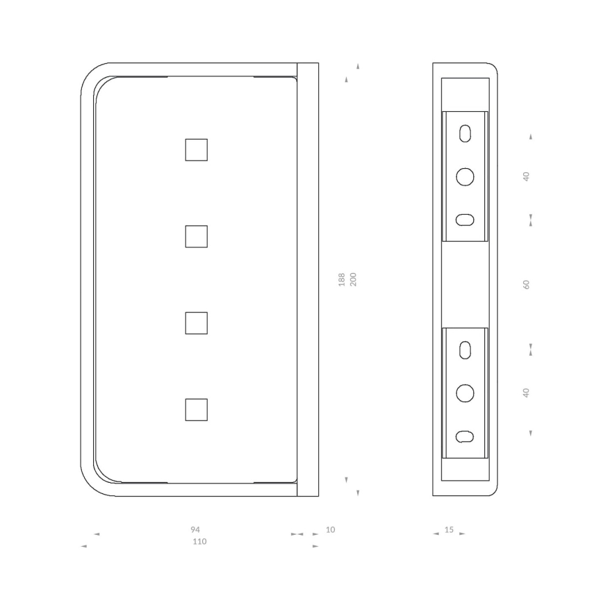 OMNIRES LU30330CR - Seinähylly suihkuun LUGANO 20 cm kiiltävä kromi