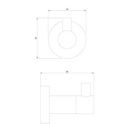 OMNIRES MP60110BL - Seinäkoukku MODERN PROJECT matta musta