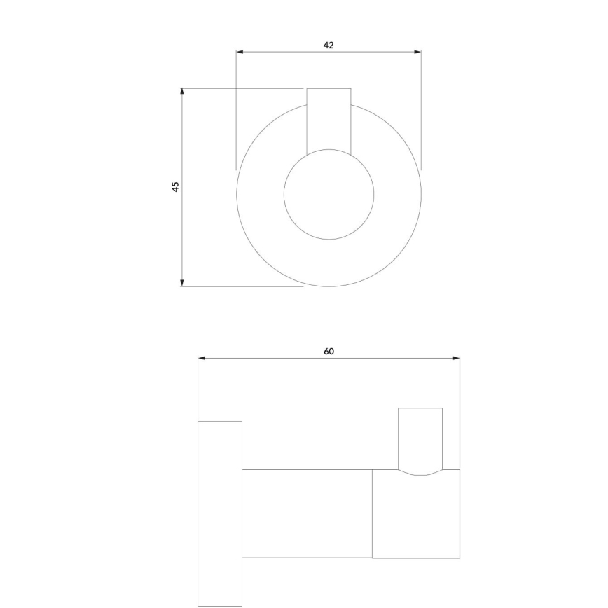 OMNIRES MP60110BL - Seinäkoukku MODERN PROJECT matta musta