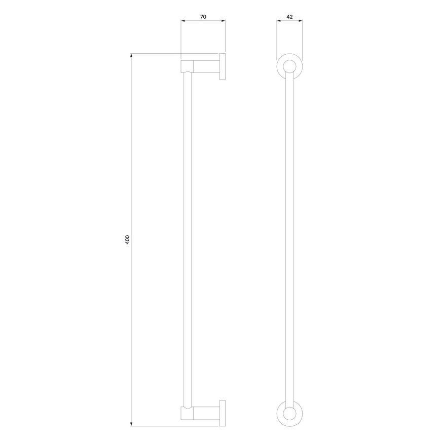 OMNIRES MP60214AT - Seinäpyyhepidike MODERN PROJECT 40 cm matta musta