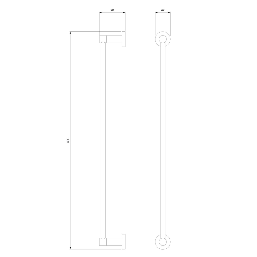 OMNIRES MP60214BL - Seinäpyyhepidike MODERN PROJECT 40 cm matta musta