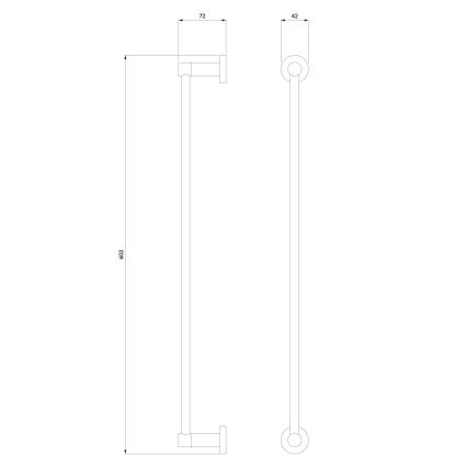 OMNIRES MP60216BL - Seinäpyyhepidike MODERN PROJECT 60 cm matta musta