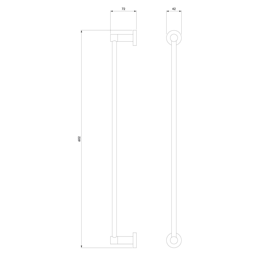 OMNIRES MP60216CR - Seinäpyyhepidike MODERN PROJECT 60 cm kiiltävä kromi