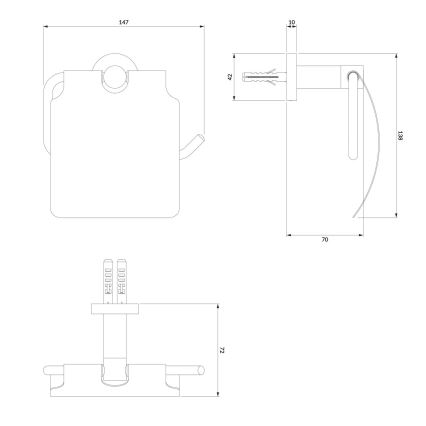OMNIRES MP60520CR - WC-paperin pidike MODERN PROJECT kiiltävä kromi