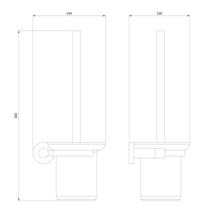 OMNIRES MP60620BL - Seinälle kiinnitettävä wc-harja MODERN PROJECT matta musta