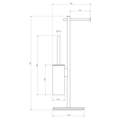 OMNIRES MP60810CR - WC-paperi ja wc-harjan pidike MODERN PROJECT kiiltävä kromi