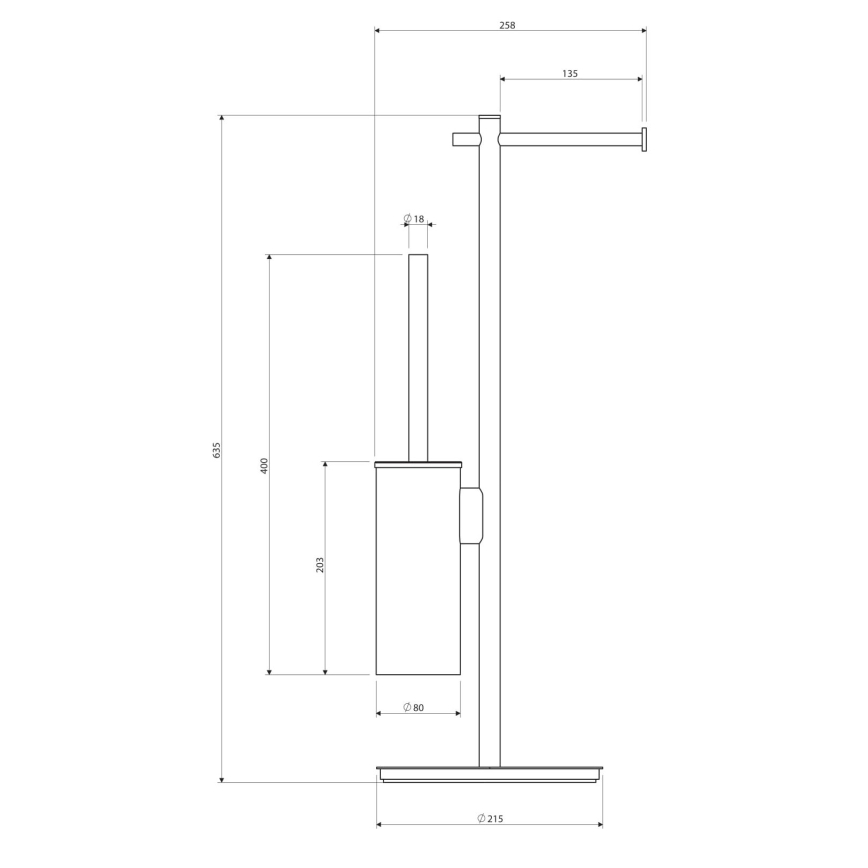 OMNIRES MP60810CR - WC-paperi ja wc-harjan pidike MODERN PROJECT kiiltävä kromi
