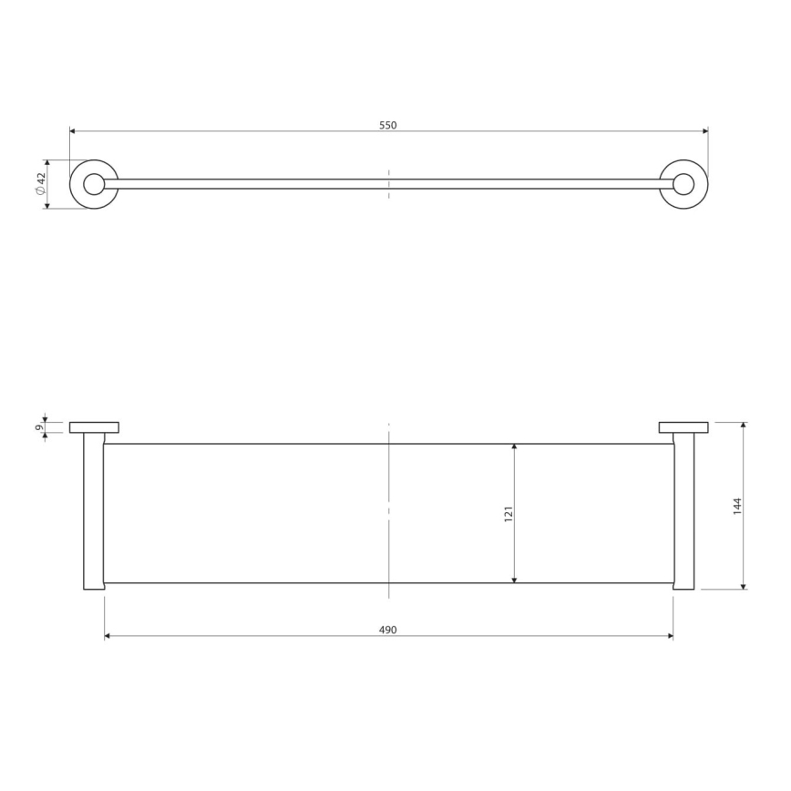OMNIRES MP60930CR - Seinähylly MODERN PROJECT 55 cm kiiltävä kromi