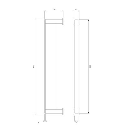 OMNIRES NL80226CR - Seinään kiinnitettävä pyyhekoukku NELSON 62 cm kiiltävä kromi