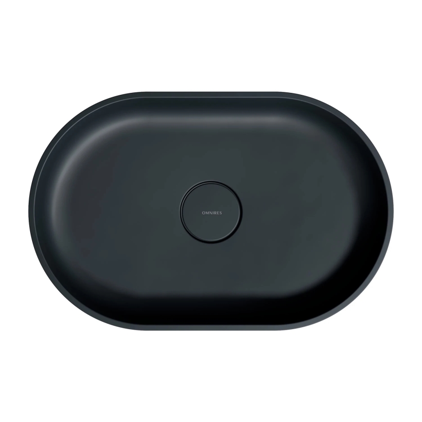 OMNIRES OVOUNBLV - Tasolle asennettava pesuallas OVO 55x36 cm dolomiitti/matamusta lava