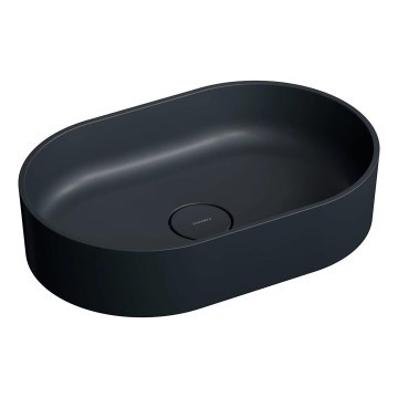 OMNIRES OVOUNBLV - Tason päälle asennettava OVO-pesuallas 55x36 cm, dolomiitti/mattamusta laava