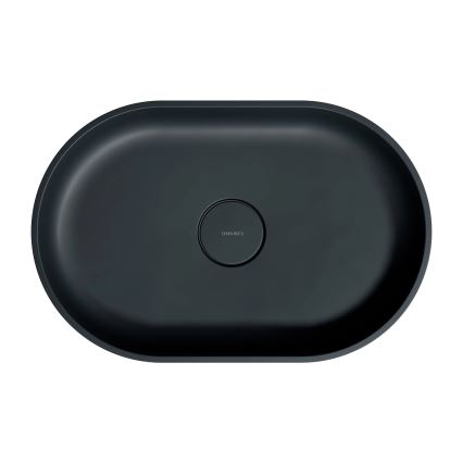 OMNIRES OVOUNBLV - Tason päälle asennettava OVO-pesuallas 55x36 cm, dolomiitti/mattamusta laava
