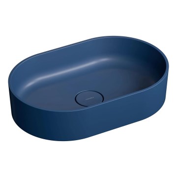 OMNIRES OVOUNMB - OVO pesuallas tason päälle 55x36 cm, dolomiitti/mattainen keskiyönsininen