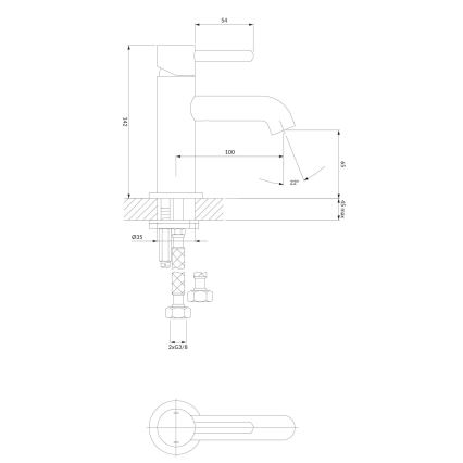 OMNIRES Y1210CR - Altaan hana Y 14,2 cm kiiltävä kromi