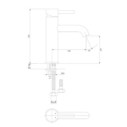 OMNIRES Y1213MAXCR - Altaan hana Y 21 cm kiiltävä kromi