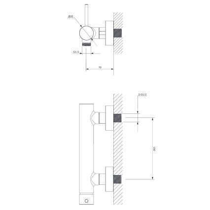 OMNIRES Y1240BL - Suihkuhana Y semimatta musta